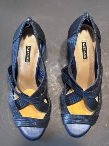 Woman High Heel Shoes size 7 Alex Marie Navy Blue - image 1