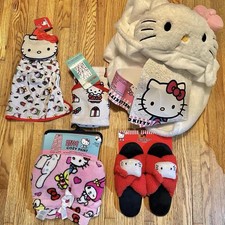 Hello Kitty Brand New Lot Sanrio Pants, Slippers, Towel Set, Hooded Blanket