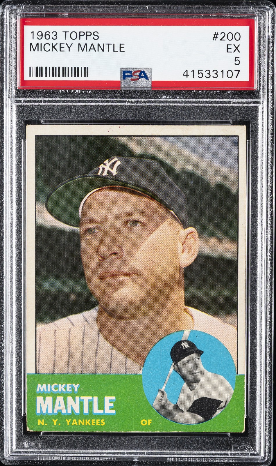 1963 TOPPS #200 MICKEY MANTLE PSA 5