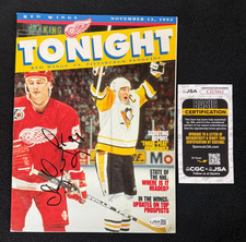 Sergei Fedorov Signed 1992 Detroit Red Wings Tonight Program Magazine JSA COA