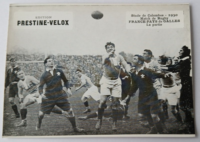 PRESTINE VELOX Editions 1930' Foto Karte Rugby FRANKREICH WALES WAles Game