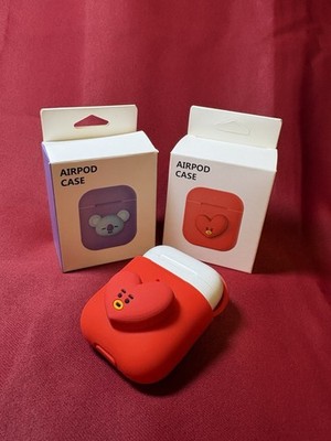 TATA Silicone Red Protective Soft  Case for Apple AirPods BT21 for  BTS fans