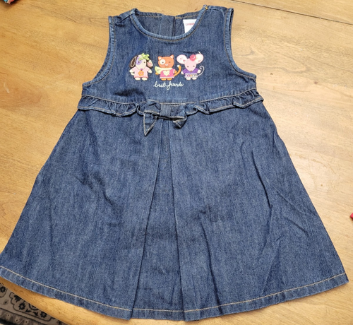 Robe bleue velours marron Gymboree filles Best Friend taille 4