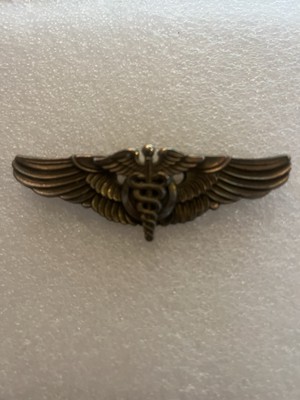 GOLD FLIGHT SURGEON Wing Badge, WWII-USAAC-FS-DS-PB-MP-HB-SL-AMICO-Typ 1 of 6/42