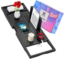 Banlilu Premium Bathtub Caddy Tray Black - Bath Tray - Bath Tub Tray Table For