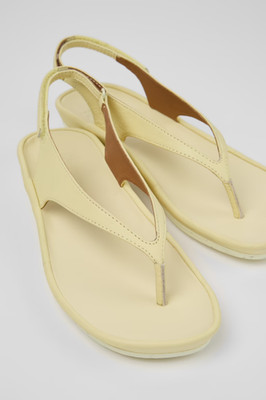 Camper - Right Isla Yellow Leather Sandals for Women.- Sale OFF