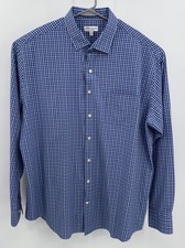 Peter Millar Summer Comfort Shirt Mens XL Blue Check Button Down Stretch