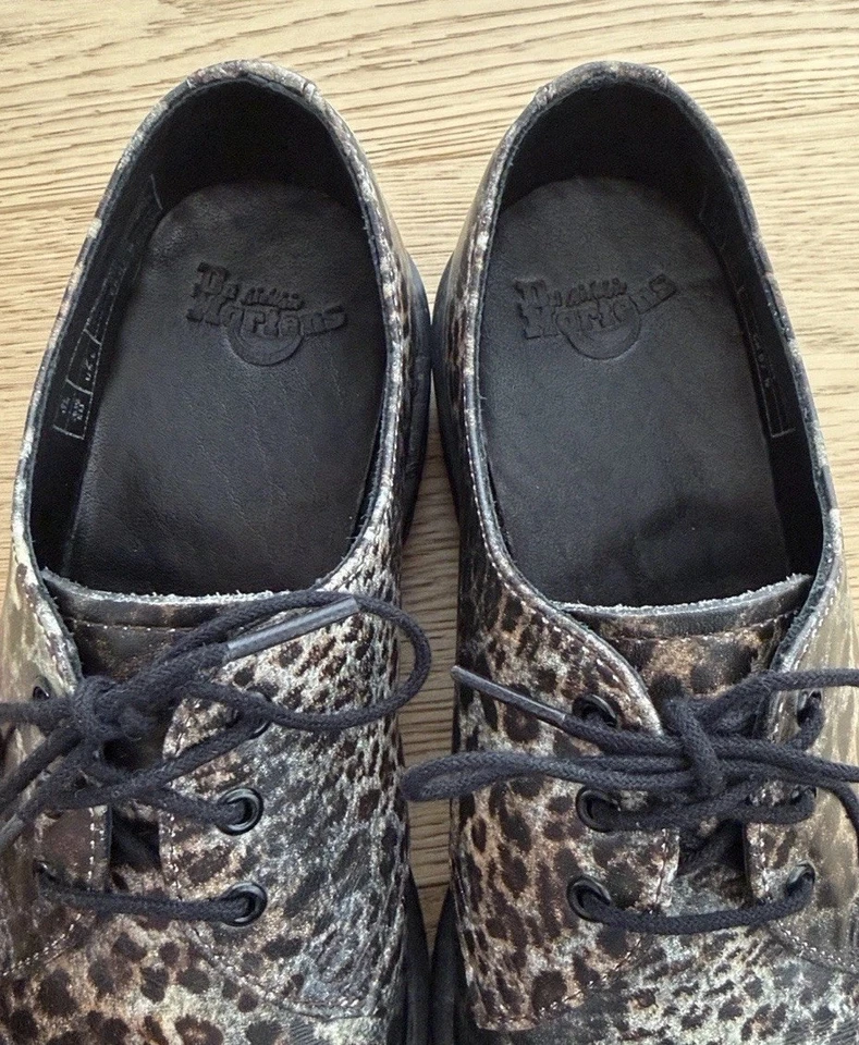 Zapatos Oxford de cuero para mujer Doc Dr Martens 1461 talla 7 leopardo guepardo camuflados Foto 3 de 4