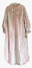 Sears Pink Stripe Granny Cottagecore Cotton Flannel Night Gown 2XL NWT VTG READ