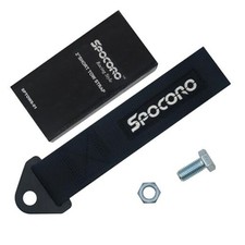 Heavy Duty Racing Tow Strap JDM Nylon Tow Strap for Track, Off-Road, Black