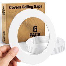 Pack Gloss White Goof Trim Ring for 6 Recessed Lighting, 8 Outer Diameter