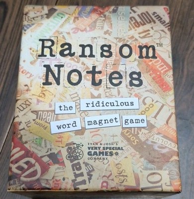 RANSOM NOTES The Ridiculous Word Magnet Party Board Family Game