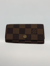LOUIS VUITTON Multicle 4 Damier Ebene BRW Leather BRW All-over Pattern Men's