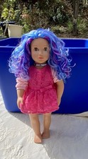 Our Generation Veronika 18" Doll Blue Purple Hair Blue Eyes 2022 Blue Necklace