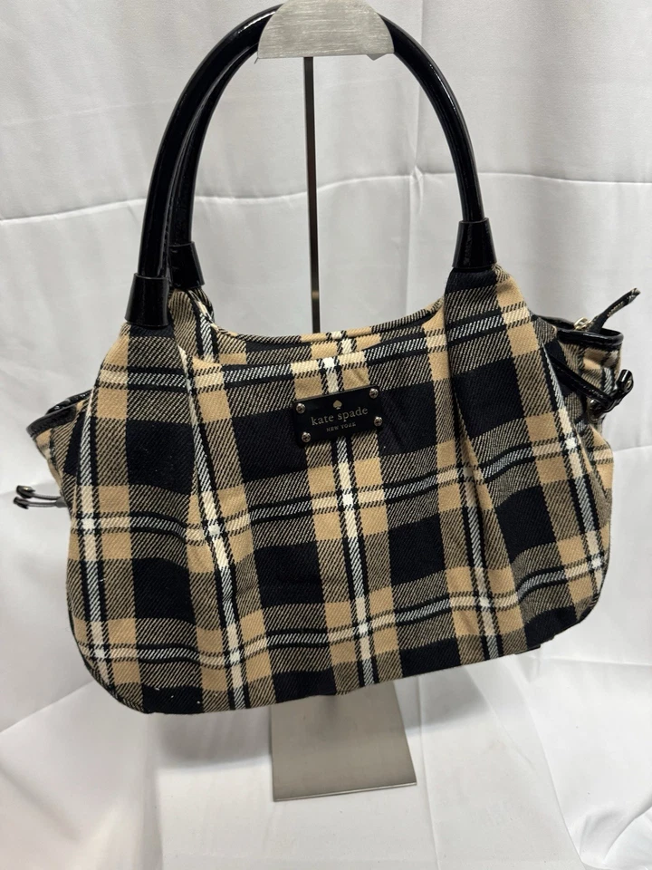 Auténtico Bolso de Mano Kate Spade - PXRU2878 Negro Beige Multi Charol Lana Foto 3 de 4