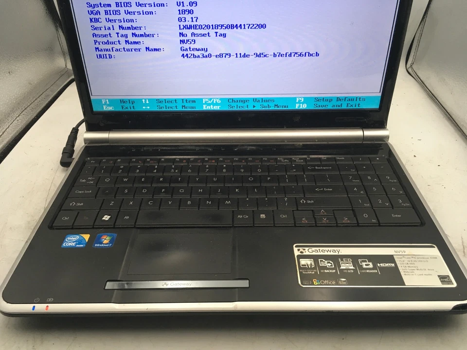 GATEWAY NV59 MS2288 - BOOTS TO BIOS - INTEL I5 M430 - NO RAM - 15" - READ - BB - Image 3 of 4
