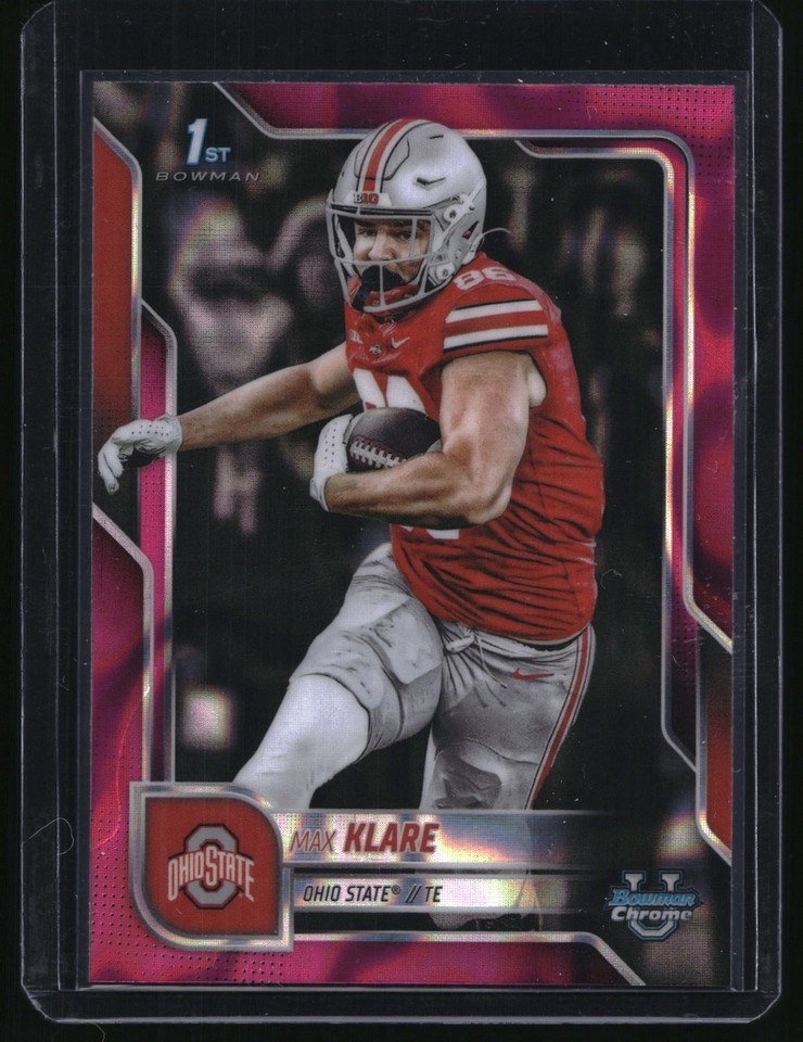 2025 Bowman University Chrome Pink Lava Refractor #59 Max Klare Bowman University Chrome Pink Lava Refractor #59 Max Klare 1st Bowman