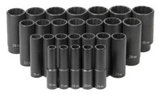 26-Piece 1/2 in. Drive Deep Length Metric Socket Set 1726MD GREY PNEUMATIC Metal