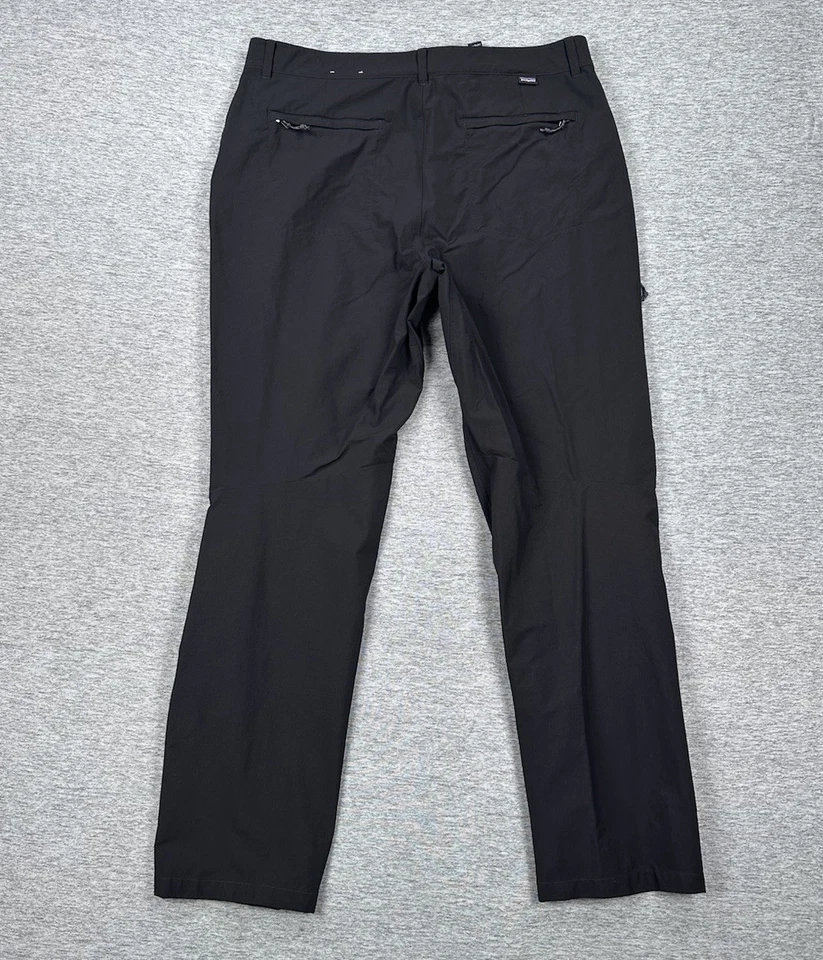 Pantalones Patagonia Para Hombres 38x32 Negros Stonycroft Cinturón Nylon Elastizados Aire Libre Senderismo Foto 2 de 4