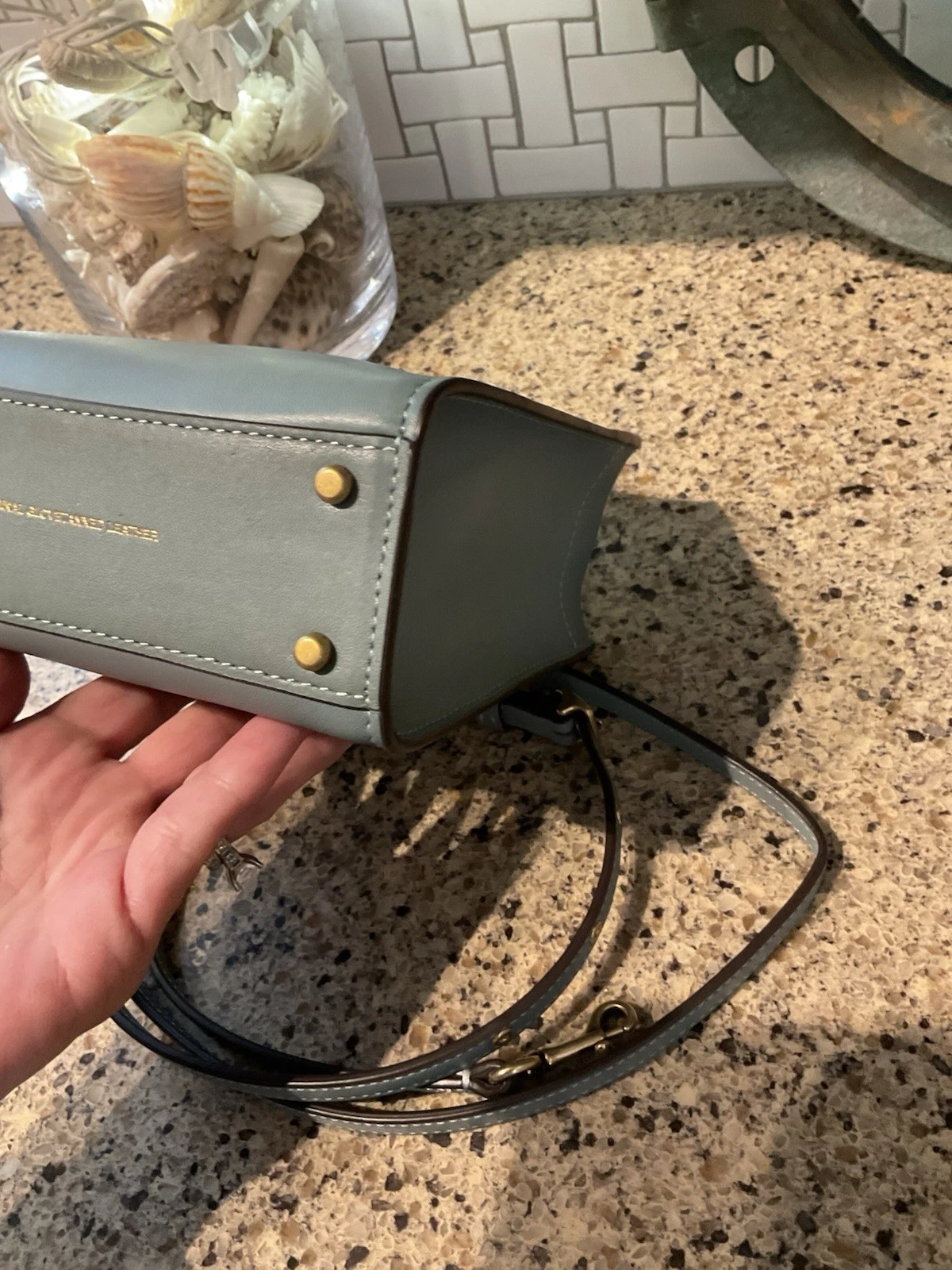 Coach 1941 Mini Cashin Borsa da Trasporto Guanto Pelle Conciata Blu C4828