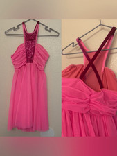 Art Stone Dance Costume hot pink mesh slip dress lyrical 0241 MA-Medium adult