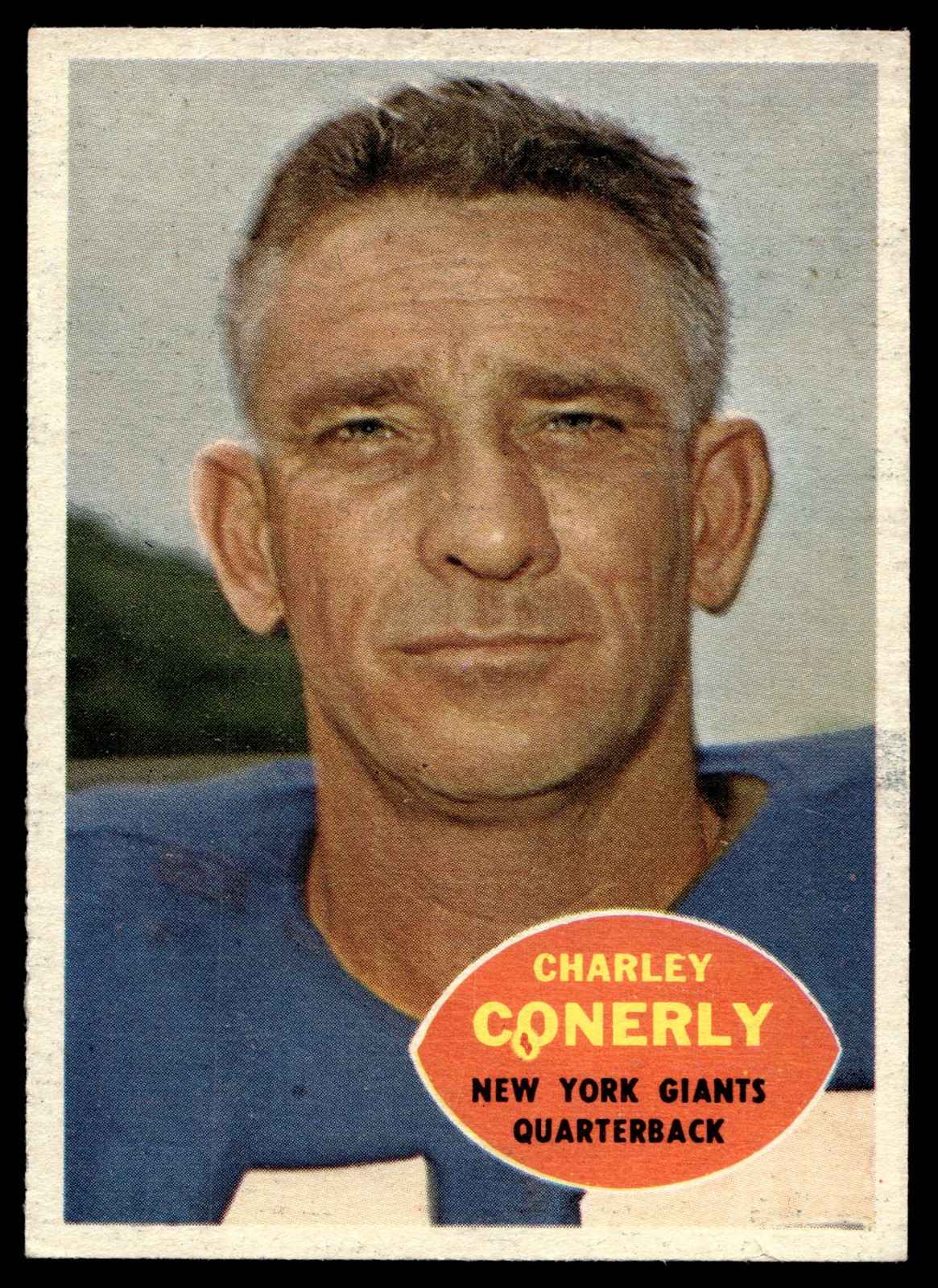 Charley Conerly #72 Football Cards 1960 Topps trading card — raw and PSA graded price guide