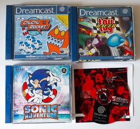 sega dreamcast games 4x pal bundle Sonic Toy Racer Chu Chu Rocket WWF +fancover