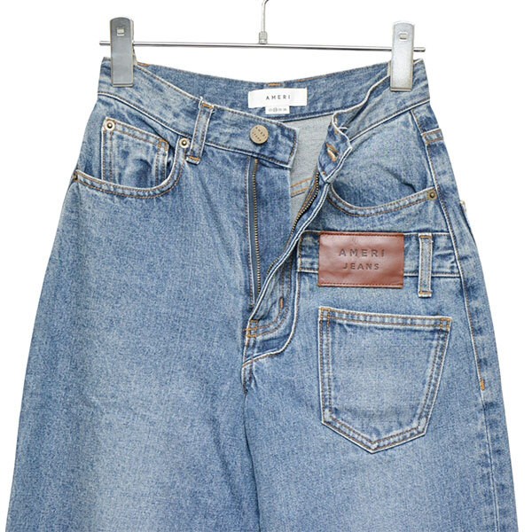 Ameri Overlap Fake Denim Cut-Off Pants 0292084004… - image 4