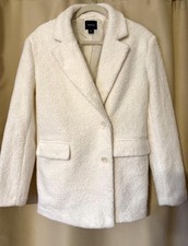 Women's Boohoo Cream Boucle Blazer with Button Front and Pockets US Size 4