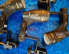 3 Stück T-Bone CD55 Drum Mikrofon Tom Snare Mit 3 K&M Rim Klemmen 