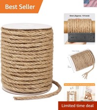 Thick 6mm Jute Twine - 66 Feet for Crafts, Gardening, and Home Decor Uses