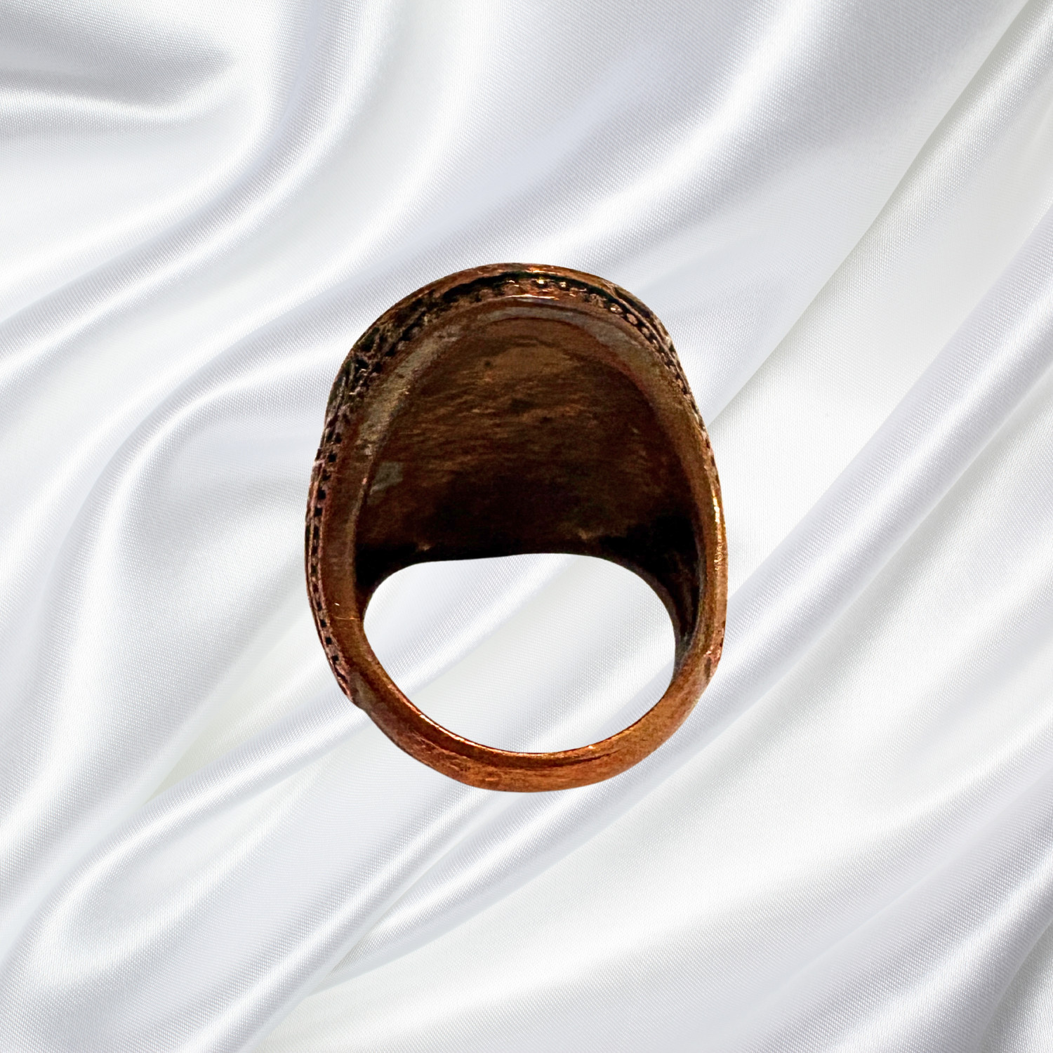 Copper or copper tone Statement Ring with Mother … - image 2