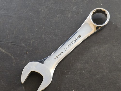 #ad Vintage Craftsman 15 mm Stubby Combination Wrench 12 Pt. K Series 44117 USA $8.99