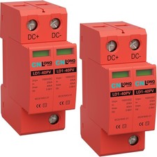 2P 40KA Voltage Surge Protector DC 1000V Solar PV Lightning Arrester Device f...