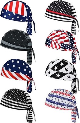 8 Pack Do Rag Skull Caps for Men Sweat Wicking Doo Rags Cooling Helmet Liner ...
