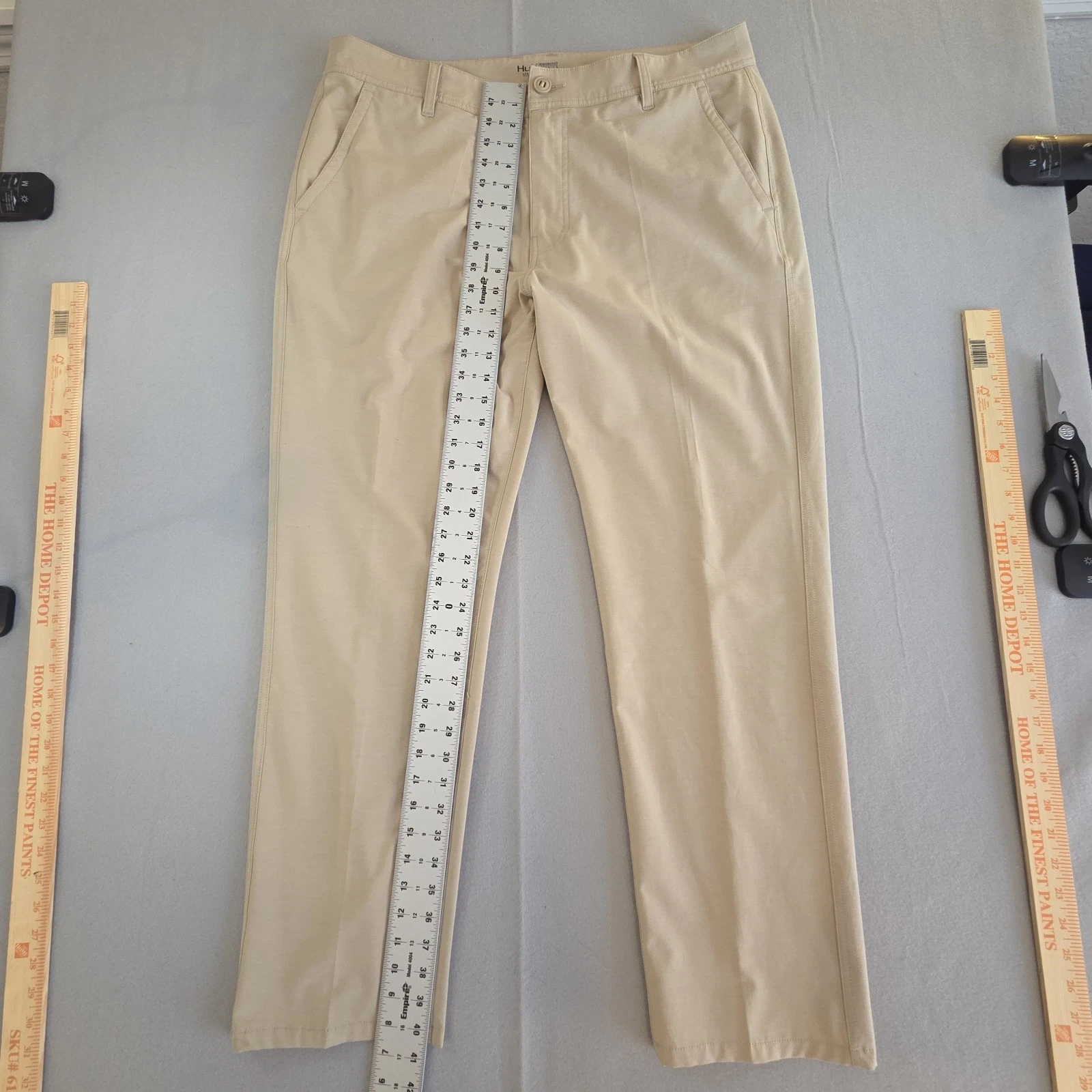 Huk Pants Mens 38x30 Fishing Performance Lightweight Zip Pocket Outdoor Khaki