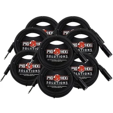 8x Pig Hog 1/4" TRS to XLR Balance Adaptor Cable, 10 Feet PX-TMXM2