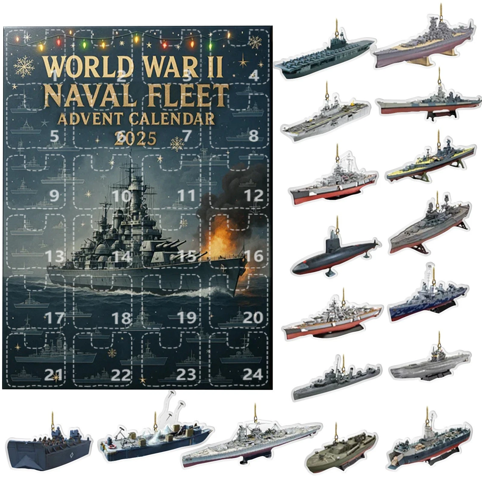 Christmas Countdown World War 2 Naval Fleet Advent Calendar 24 Days 2D Blind Box