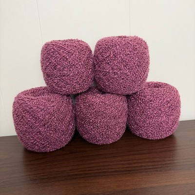 Reclaimed Acrylic Worsted Yarn   916 Yards 424g   Mauve Pink Charcoal (5 Cakes)