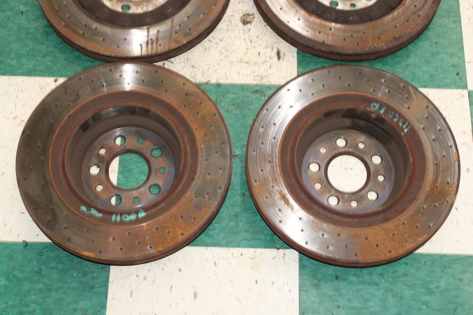 14-19 Ghibli Front Rear LH RH Drilled Brake Rotors Set 4x OEM Factory OE WTY WTY