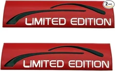2Pc Limited Edition 3D Metal Decal Auto Rear Side Door Trunk Sport Badge Red