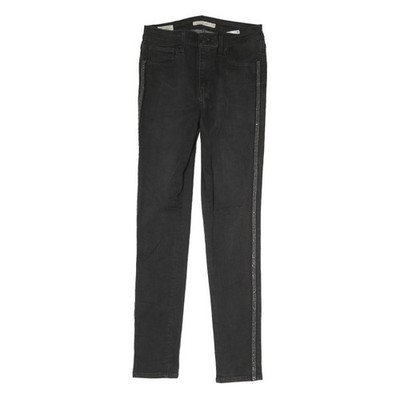 LEVI'S 721 Damen Schwarze Medium Slim Skinny Jeans Zip W29 L28 Baumwollgemisch