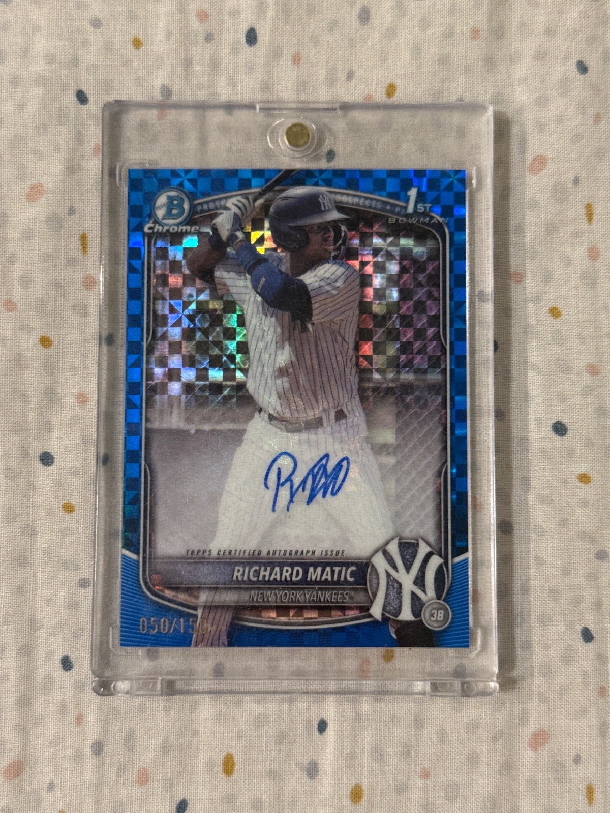 2025 Bowman Chrome Richard Matic 1st Blue X-Fractor Auto /150 #CPA-RM Yankees