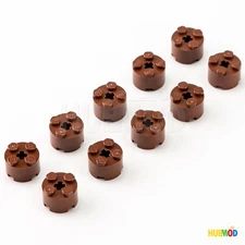 Lot of 10 LEGO Reddish Brown 3941 6143 Round 2x2 w/ Axle Hole Bricks Parts Tree