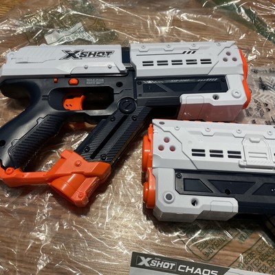 Zuru XShot Chaos Meteor White RXB-0060 Blaster Foam Ball Toy Gun (open)-2 PCs