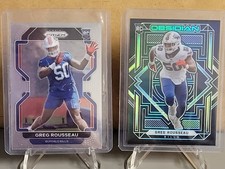 2021 Prizm & Obsedian Greg Rousseau Yellow Electric Etch #23/25 & Base Silver