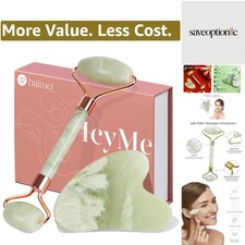 IcyMe Jade Roller  Gua Sha Set Face Roller and Gua Sha Facial Tools for Skin...