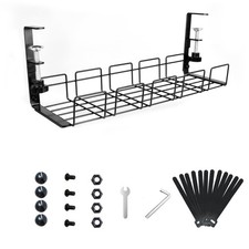 Under Desk Cable Management Tray No Drill - 15.7'' Long 5.1'' Wide Workspace ...