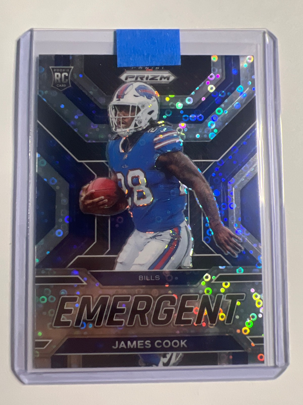 2022 Mosaic Silver James Cook RC Emergent #285 No Huddle Disco Prizm #E-13 Bills