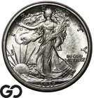 1917 Walking Liberty Half Dollar, Nice Mint Luster, Brilliant Unc++, Tough Date!